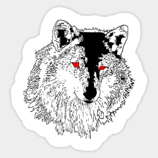 Wild Head Wolf Sticker